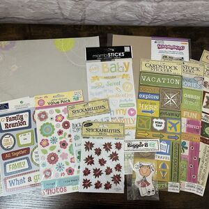 Scrapbook Paper & Stickers Lot Hobby Lobby Cardstock Mixed Themes New Sealed